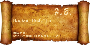 Hacker Beáta névjegykártya