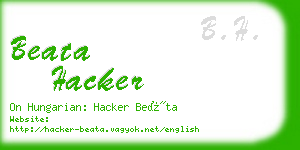 beata hacker business card